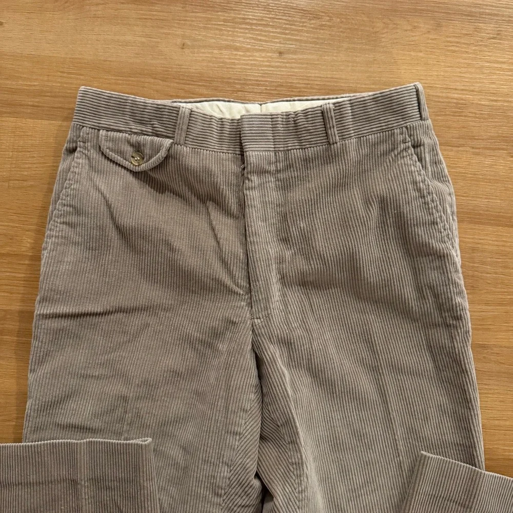 Vintage‎ Lands' End Tan Corduroy High Waisted Straight Pants Made in USA 30x31